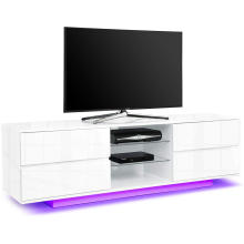 Meuble télé d&#39;angle blanc LED populaire avec rangement
